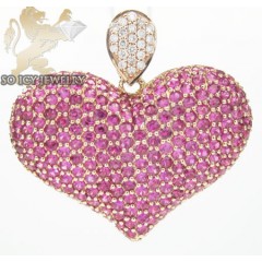 Ladies 14k Rose Gold Purple Ruby Heart Pendant 2.31ct