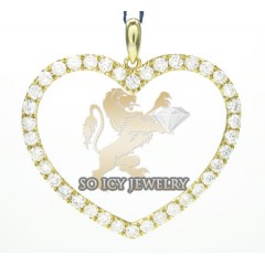 Ladies 18k Yellow Gold Diamond Heart Pendant 1.17ct