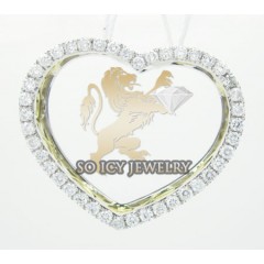 14k Yellow Gold Round Diamond Heart Pendant 0.67ct