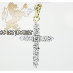 Ladies 14k Yellow Gold Diamond Cross 1.00ct