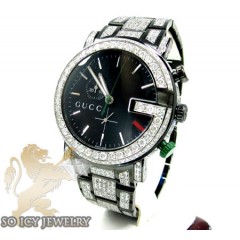 Diamond gucci g watch black stainless steel 9.00ct