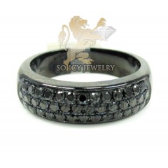 10k black gold black diamond pave fashion ring 1.25ct