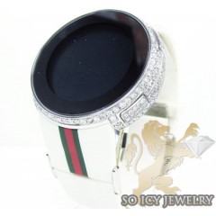 Mens diamond white igucci digital watch 6.50ct
