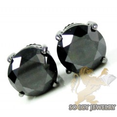 14k Black Gold Black Diamond Studs 6.00ct