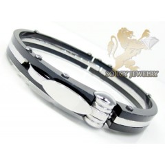 Two Tone Stainless Steel Handcuff Bracelet