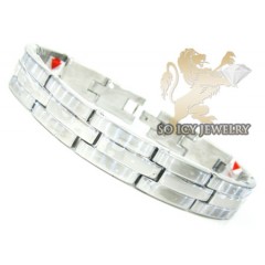 White stainless steel multi-link  bracelet