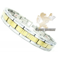 Two Tone Stainless Steel Multi-link Design Bracelet