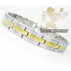 Two Tone Stainless Steel Multi-link Design Bracelet