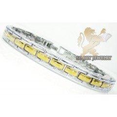 Two Tone Stainless Steel Multi-link Design Bracelet