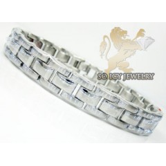 White stainless steel multi-link design bracelet