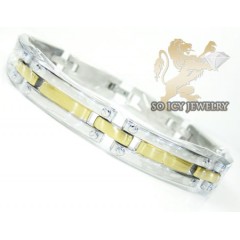 Two Tone Stainless Steel Screw Link Bracelet