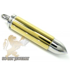 Two Tone Stainless Steel Bullet Pendant