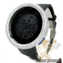 Mens diamond igucci digital full case big bezel watch 12.50ct