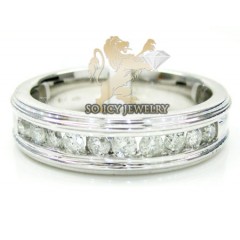 Ladies 14k White Gold Round Diamond Wedding Band 0.85ct