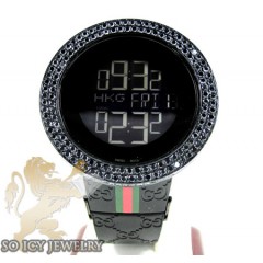Mens black diamond igucci digital watch 6.00ct