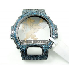 Blue diamond black .925 italy g-shock case 5.50ct