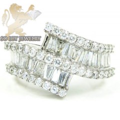 Ladies 18k White Gold Baguette Diamond Fashion Ring 2.00ct