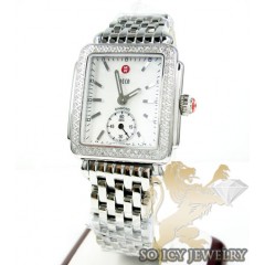 Ladies michele deco diamond white stainless steel watch 0.60ct