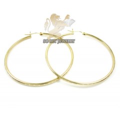 14k Yellow Gold Classy Hoops