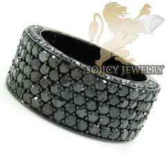 Mens 10k Black Gold Black Diamond Band 3.75ct