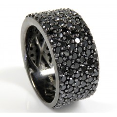 Mens 10k Black Gold Black Diamond Band 6.10ct