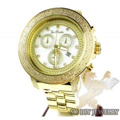 Mens Joe Rodeo Yellow Stainless Steel Pilot Diamond Watch 3.15ct Jrpl3