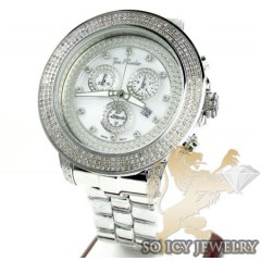 Mens Joe Rodeo White Stainless Steel Pilot Diamond Watch 3.15ct Jrpl1