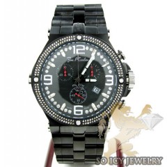 Mens Joe Rodeo Black Stainless Steel Phantom Diamond Watch 2.25ct Jptm27