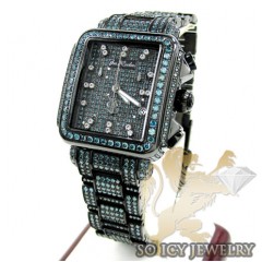 Ladies Joe Rodeo Black Stainless Steel Madison Blue Diamond Watch 13.50ct Jrmd35