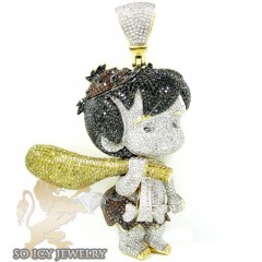 Flintstone Bam Bam 10k Yellow Gold Diamond Pendant 10.00ct