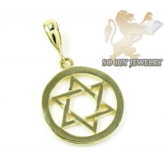 14k Yellow Gold Jewish Star Of David Pendant
