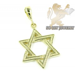 14k Yellow Gold Jewish Star Of David Pendant