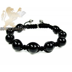 Macramé Black Onyx Smooth Rope Bracelet