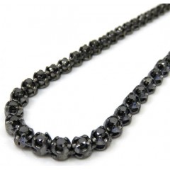 Black Sterling Silver Black Diamond Tennis Chain 13.07ct 20-32