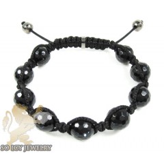 Macramé Black Onyx Faceted Bead Rope Bracelet