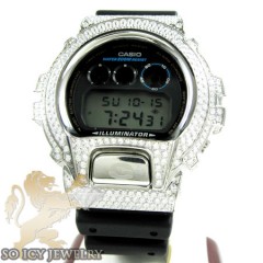 Mens white cz dw-6900 g-shock watch 5.00ct