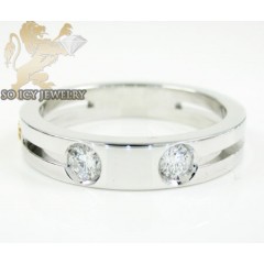 Mens Baraka 18k White & Rose Gold Diamond Wedding Band 0.30ct