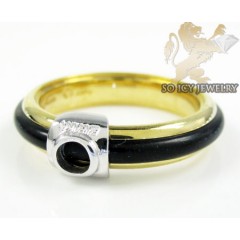 Mens Baraka 18k White & Yellow Gold Rubber Wedding Band