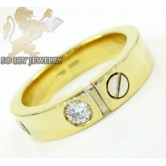 Mens Baraka 18k White & Yellow Gold Diamond Wedding Band 0.15ct 