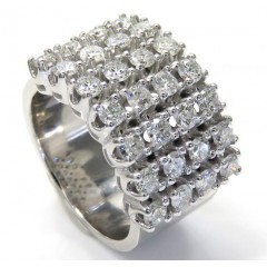 1.75ct 14k Solid White Gold Diamond 4 Row Curved Carter Ring