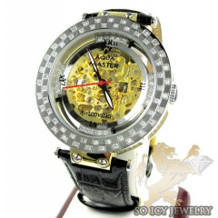 Mens Aqua Mater Yellow & White Steel Automatic Diamond Watch 1.25ct