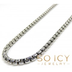 14k White Gold Box Link Chain 16-22 Inch 2mm