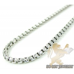 14k White Gold Box Link Chain 18-28 Inch 1.5mm