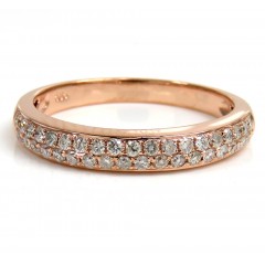 Ladies 14k Rose Gold Diamond Wedding Band 0.36ct