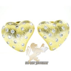 14k Yellow Gold Diamond Heart Earrings 0.77ct
