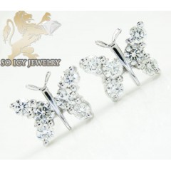 18k white gold diamond butterfly earrings 0.59ct