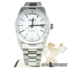 18k White Gold Gerard Petit Italy Gold Mens Watch 