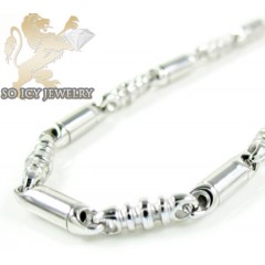 14k White Gold Bullet Link Chain 22 Inch 2.8mm
