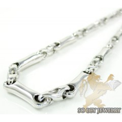 14k white gold bullet link chain 20 inch 3.8mm