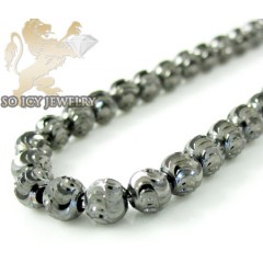 14k Black Gold Diamond Cut Ball Bead Chain 16 Inch 4mm